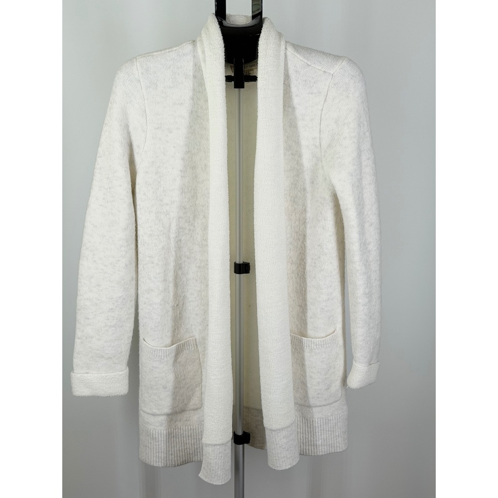 Happily Grey Cream Open Front Shawl Collar Cardigan Sweater Womens Medium